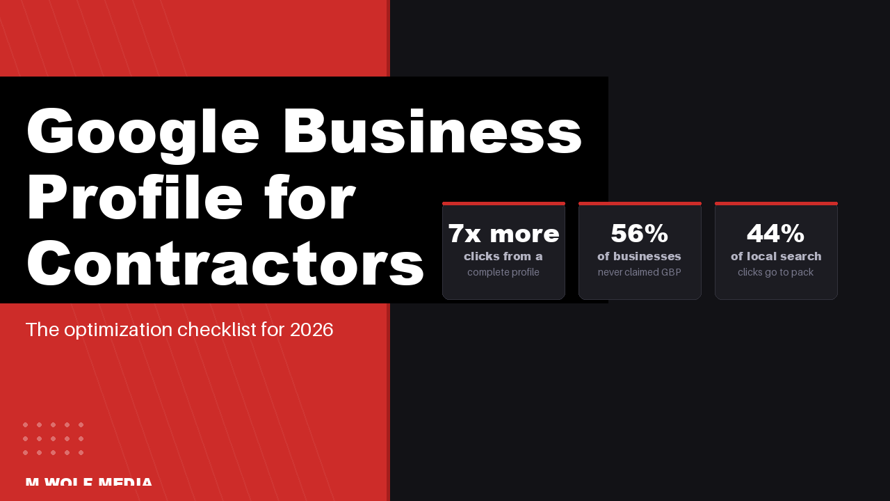 Google Business Profile optimization checklist for contractors showing local search ranking factors